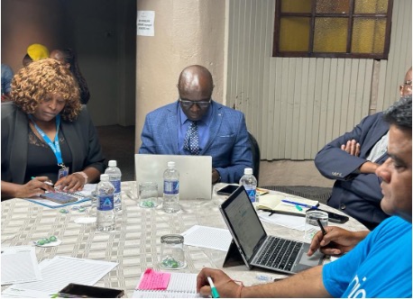 The UNICEF Zimbabwe team at the crisis communication meeting in Harare The UNICEF Zimbabwe team at the crisis communication meeting in Harare