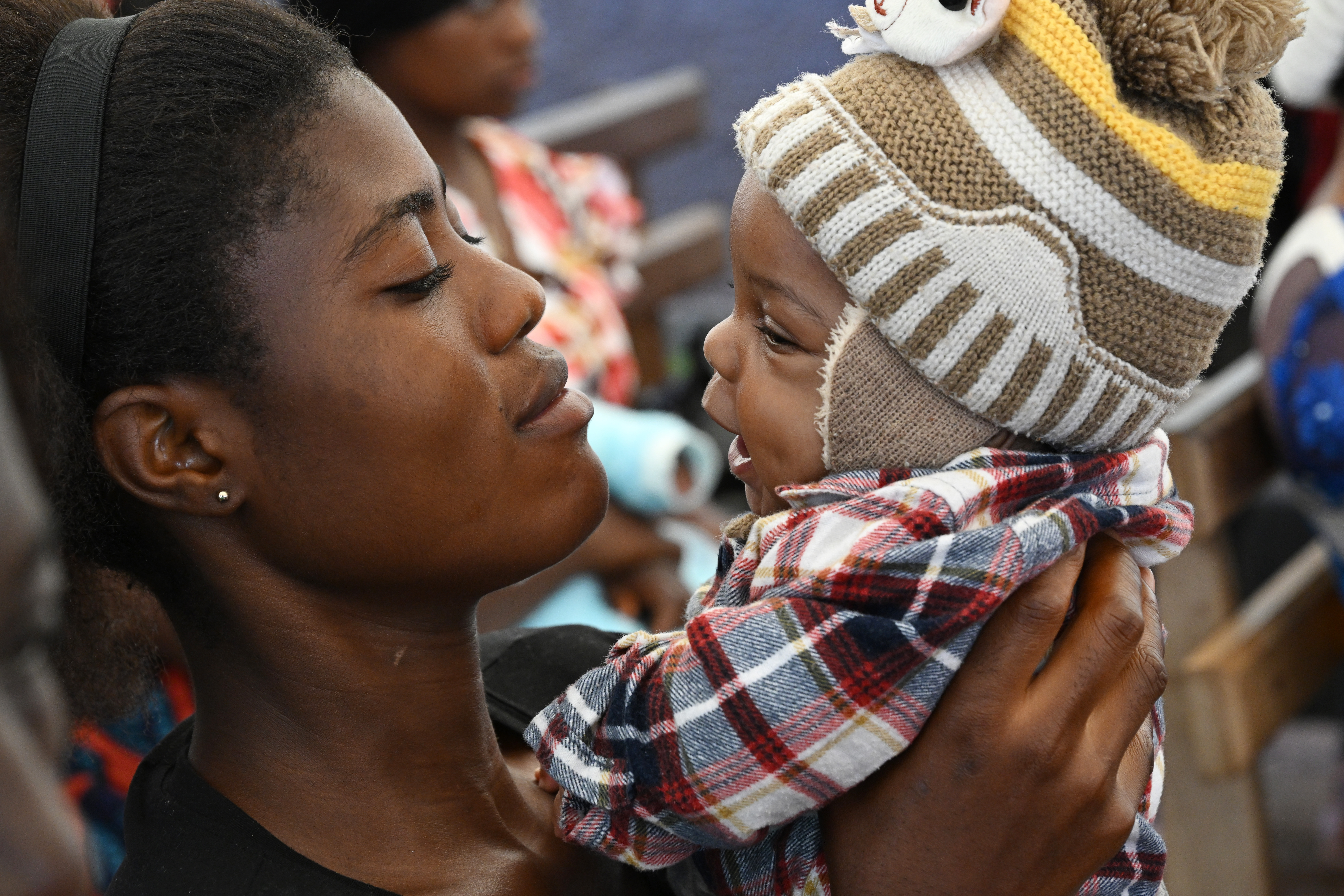Mother looking at her baby