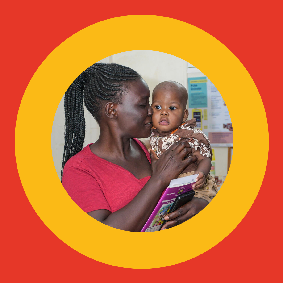 Woman holding child