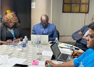 The UNICEF Zimbabwe team at the crisis communication meeting in Harare