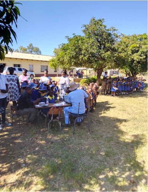 A health worker administers the nOPV2 vaccine at Research Primary School in Kadoma, showcasing the impact of well-coordinated community engagement and information dissemination.